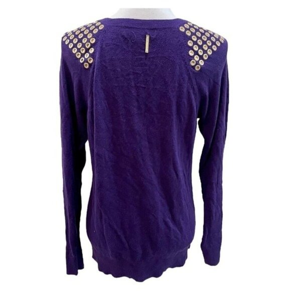 MICHAEL Michael Kors Purple Eyelet Sweater Large - Picture 2 of 8
